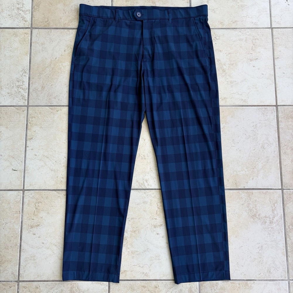 Greyson Pants Men 36x32 (Fits 38x28) Blue Plaid Montauk Performance Stretch Golf